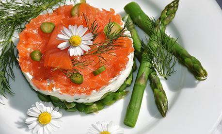 Geschichtetes Spargel-Frischkäse-Forellen-Törtchen; Foto: pixabay Geschichtetes Spargel-Frischkäse-Forellen-Törtchen; Foto: pixabay